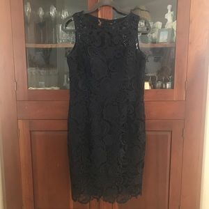 Adrianna Papell navy lace shift dress